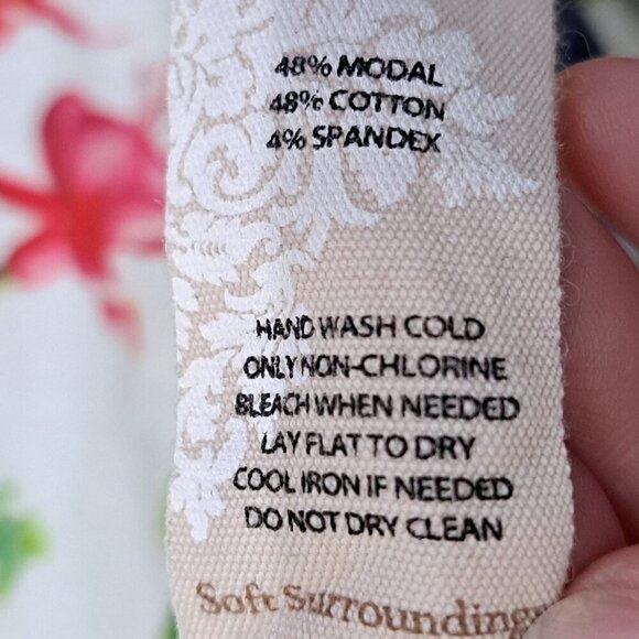 Soft Surroundings Women's 1X Multicolor Tropical Print Tunic 3/4 Sleeve - Picture 8 of 8